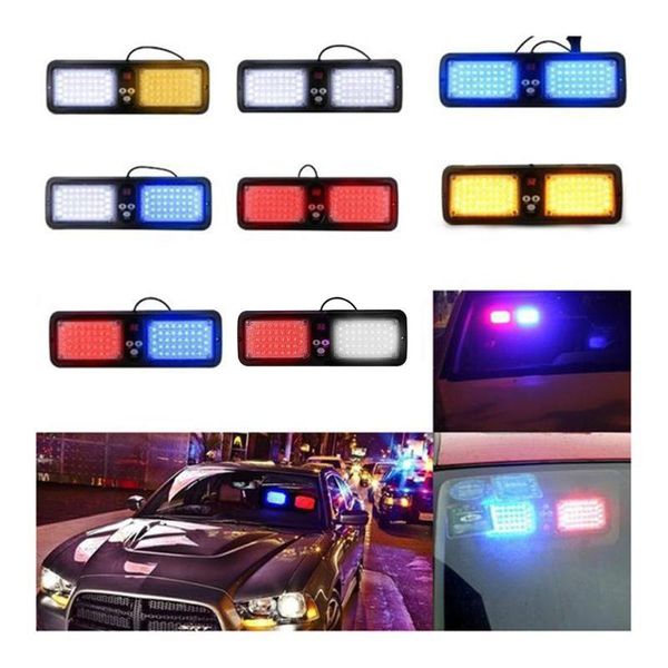 

emergency lights 86 leds strobe light 12 modes flash warning sun visor shield lamp