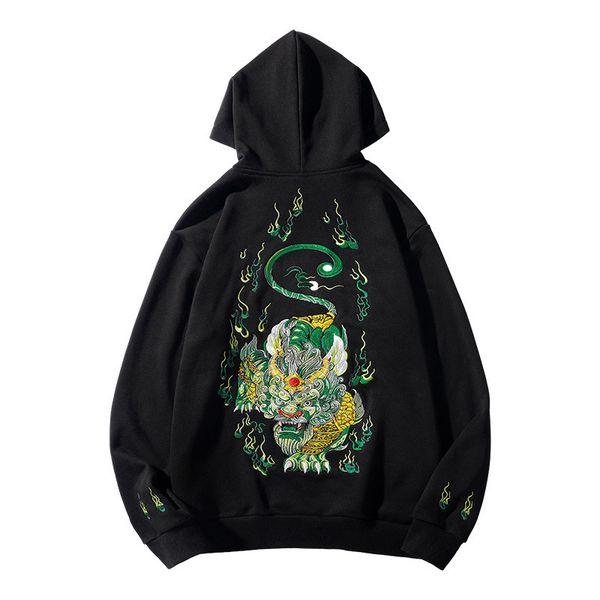 

men's hoodies & sweatshirts arrival fashion standard hooded shirt embroidered animal cotton beasts mascot male casual none hip hop 0xkl, Black