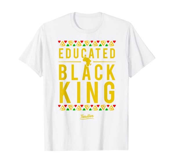 

educated black king pro black proud african american t shirt, White;black