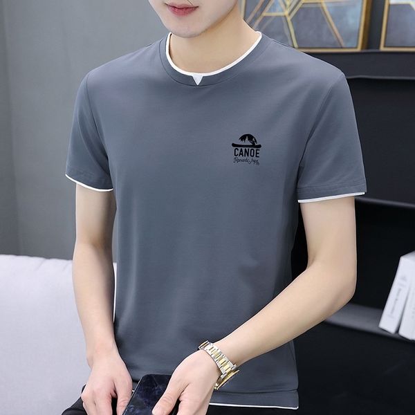 

kiq short sleeve t-wo korean men's t-shirts) casual half sleeve men's student t-shirt, White;black