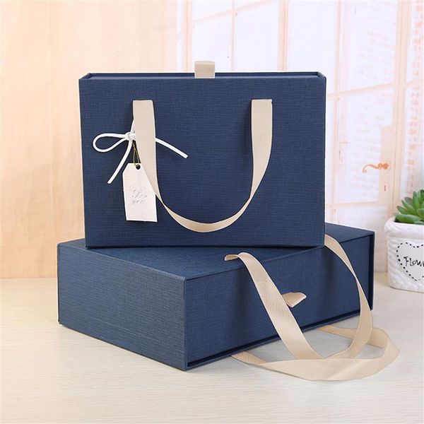 

gift wrap birthday packing box festival oblong wrapping (blue)
