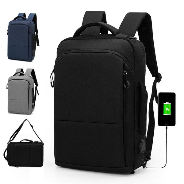 Backpack Anti-roubo homens laptop de 14 polegadas USB Charging Multifunction Moda Viagem Masculino Macal Student School Bag Mochila Feminina