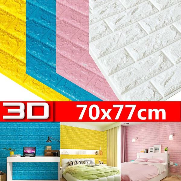 

10pcs 70x77x0.6cm brick wall stickers self-adhesive waterproof wallpaper diy decor for kids room bedroom 3d sticker wallpapers