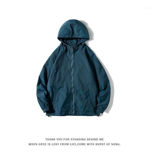 

high mountain star jacket men's street windbreaker hoodie zipper thin casual 2021 spring and summer 5xl jackets, Black;brown