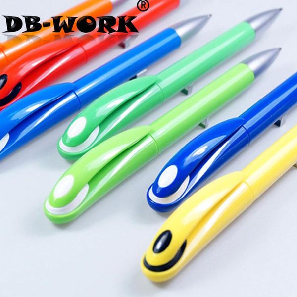 

5pcs/set creative office ballpoint pen the simple plastic lovely promotional gift pens, Blue;orange