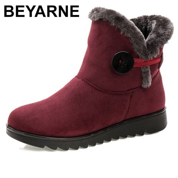 

beyarne classicfashion snow boots warm fur women ankle winter for shoes 210914, Black