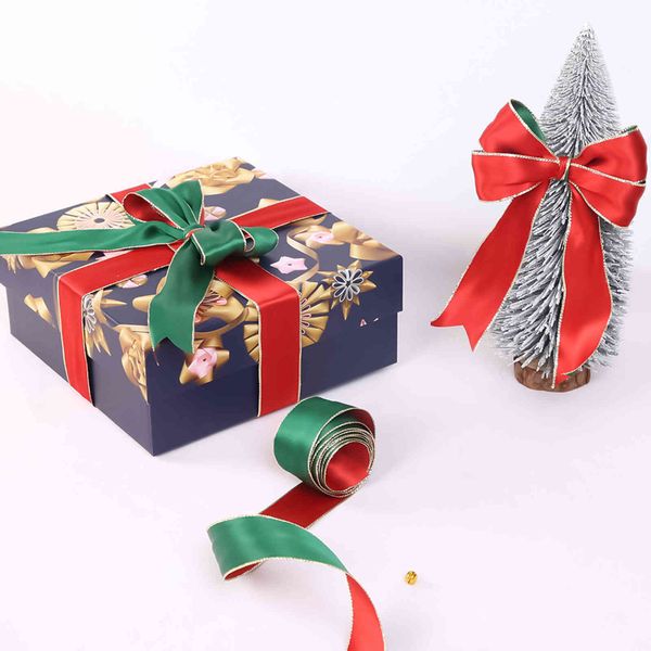 

3.8cm double sided cake box packaging with red ribbon supplies christmas ribbon