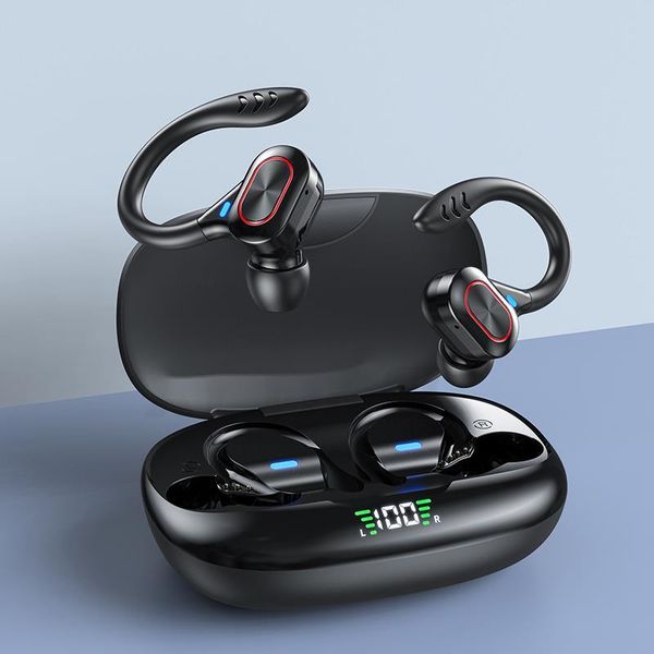 

& mp4 players tws earphones bluetooth-compatible with microphones sport ear hook led display wireless headphones earbuds waterproof headsets