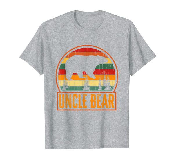 

mens uncle bear new uncle baby reveal family matching t-shirt, White;black