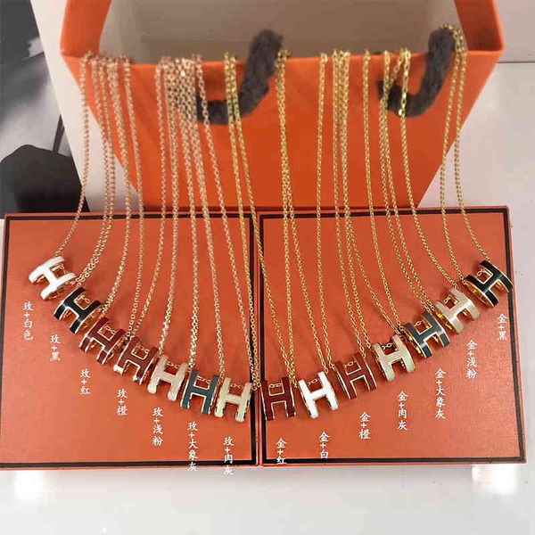 

necklace aijia h letter 925 silver fashion trendy simple high-end exquisite