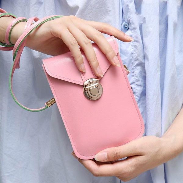 

waist bags touches screen pu leather change bag women crossbody mobile phone pouch wallet mothers day gift din889