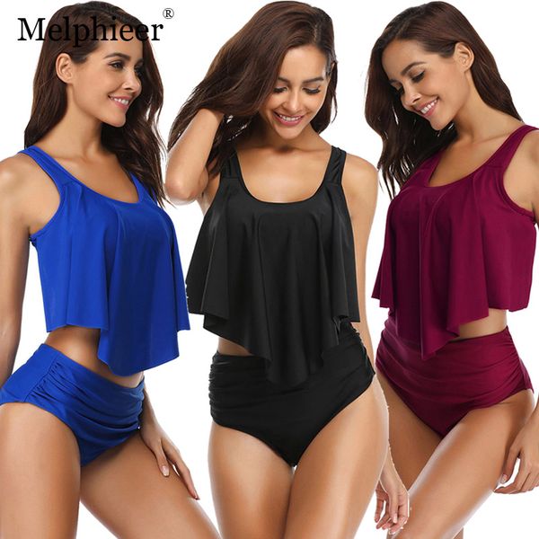 

swimwear high waist bikini biquinis feminino 2021 ruffle swimsuit plus size bathing suit sport push up swimming suit for women