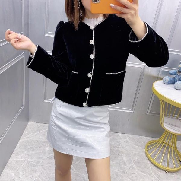 

women's jackets wk0930 fashion women coats & 2021 runway luxury european design party style clothing, Black;brown