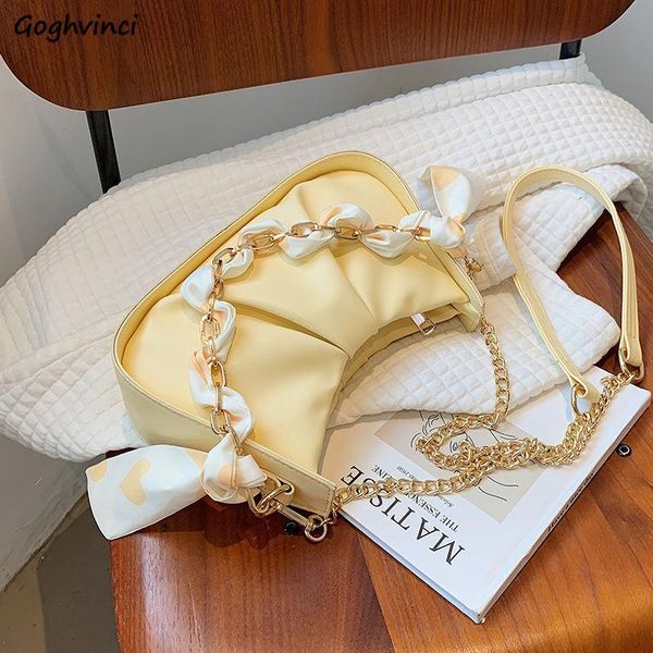 

evening bags scarves chain pu leather shoulder women fashion pleated crossbody little handbags texture hobos bag designer