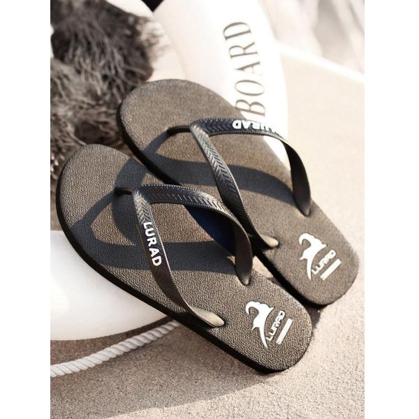 

slippers 2021 men's non-slip casual flip flops summer pin wear-resistant trend simple black beach sandals and