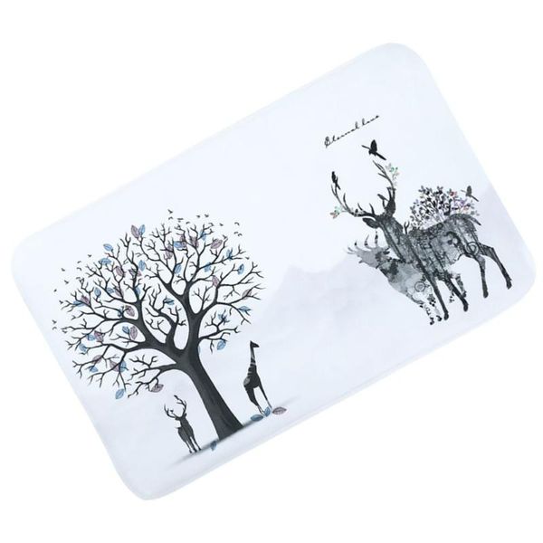 

bath mats creative ground mat adorable floor pad delicate cushion cartoon door carpet for home kitchen bathroom (deer)
