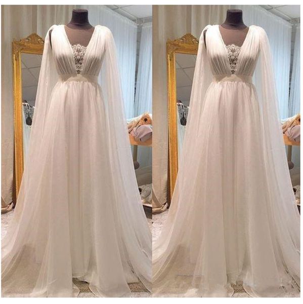

vintage bohemian wedding dresses 2021 modest with sheer neckline a line lace tulle boho country bridal gowns vestidos de noiva, White