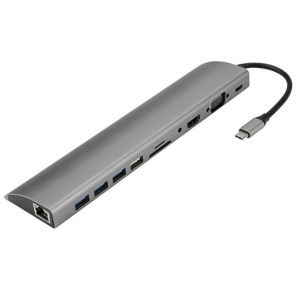

hubs aluminium alloy computer converter type-c hub 11-in-1 dock station