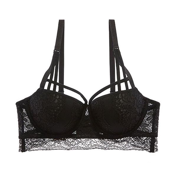 

bras varsmiss women's floral lace underwear push up lingerie underwire gather 3/4 cup, Red;black