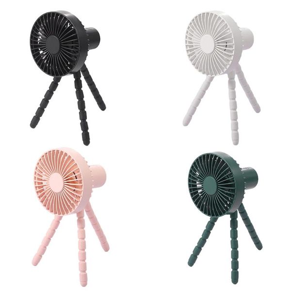 

speed usb rechargeable 1800mah battery powered clip fan with flexible tripod for room stroller bike car seat camping electric fans