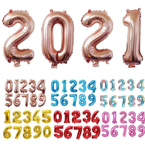 

party decoration 32 inch number balloon 2021years digit helium foil ballons baby shower birthday wedding decor supplies