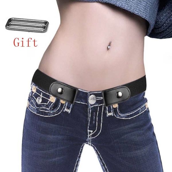 

2021 low price wholesale easy belt without buckle mens belts for women waist ceinture femme elastic stretch riem jeans hidden invisible secr, Black;brown