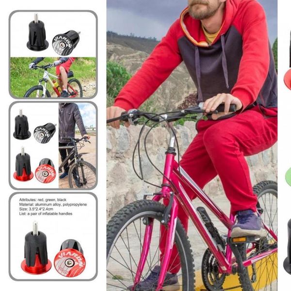 

bike handlebars &components 2pcs wear-resistant handlebar ends plugs lightweight eco-friendly universal aluminum alloy bar end for bicycles