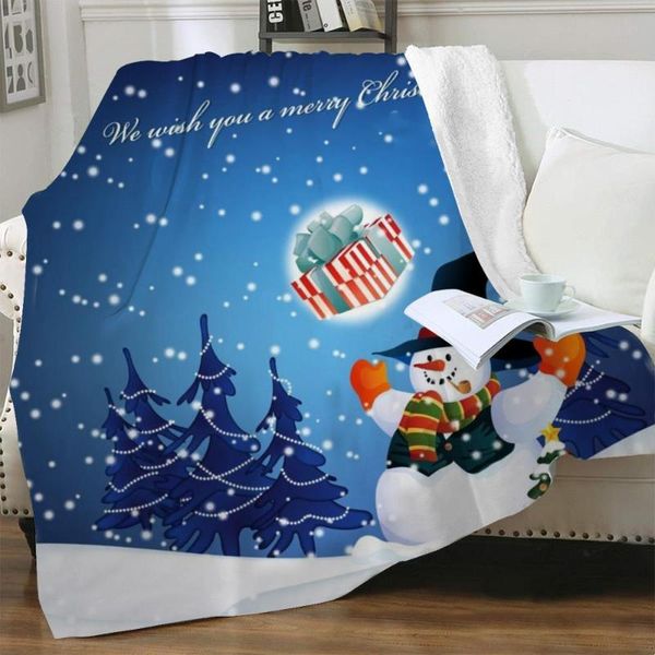 

blankets nknk christmas year plush throw blanket snowman thin quilt tree bedspread for bed sherpa animal