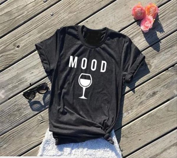 

mood print cotton yong girl women t shirt street tee 6 colors mf 9, White