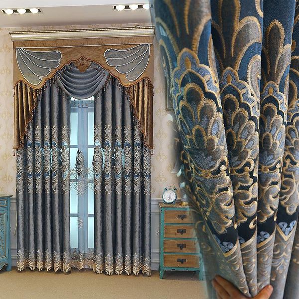 

curtain & drapes flannel european embroidered curtains water-soluble hollow tie rong lian tou window for living room bedroom
