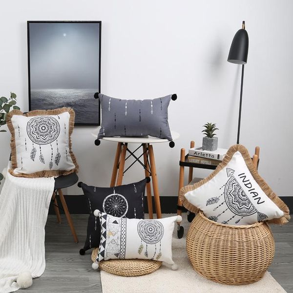 

cushion/decorative pillow feather printing 45x45cm throw cushion cover lace tufted case