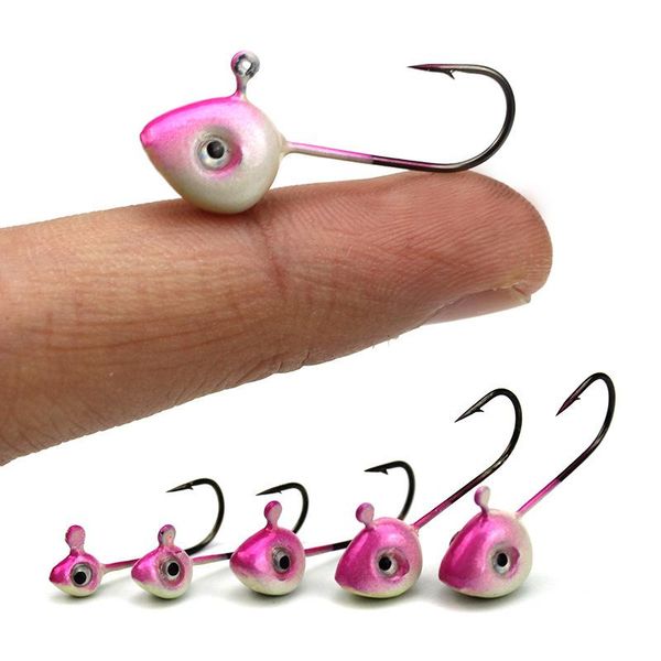 

10pcs/set fishing hook 0.5g/1g/2g/3g/4g/5g crank lead jig head carp soft lure worm jigging accessories hooks