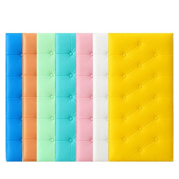 

wall stickers anti-collision tatami headboard soft 3d self-adhesive sticker background decor children's bedroom crash back cushion