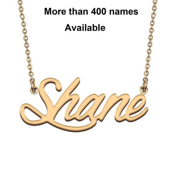 

chains cursive initial letters name necklace for shane birthday party christmas year graduation wedding valentine day gift, Silver