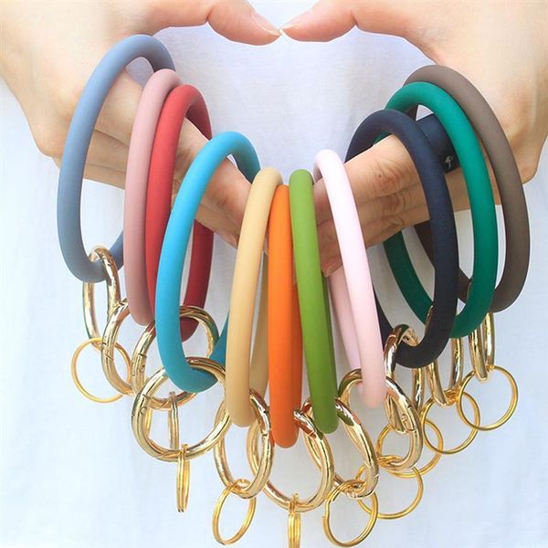 

2pcs silicone bracelet large circle wristband for home decorations keychain ring key diy pendant birthday wedding accessories party favor
