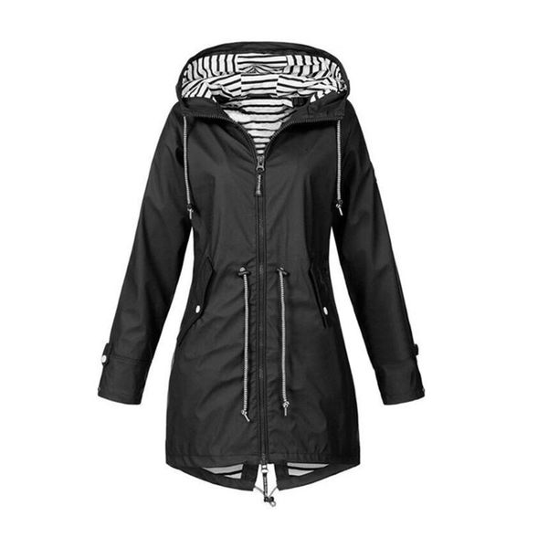 

women's jackets solid color zipper casual long sleeve women hiking jacket waterproof outdoor hooded camping autumn windproof sport draw, Black;brown