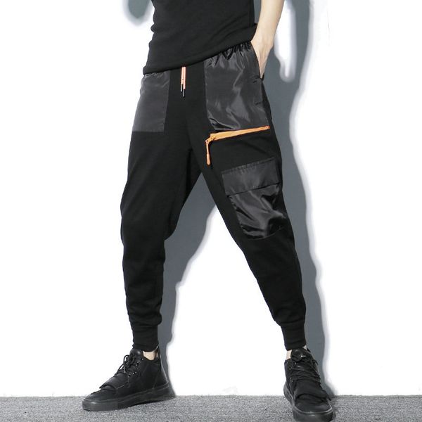 

men's pants darkly style 2021 autumn vintage men casual jogger hip hop harem cargo trousers mens joggers black ei6u