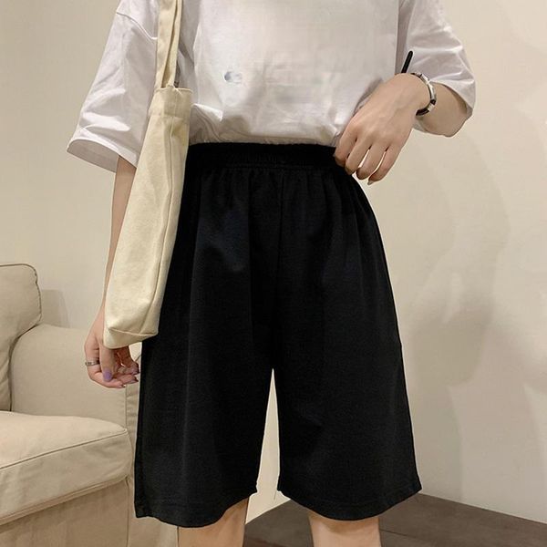 

women's shorts women summer cotton sports short fashion casual loose big size straight solid 2021elasticity jogger sweat female, White;black