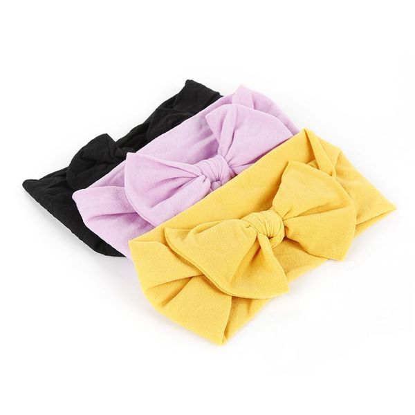 

hair accessories 21color born baby headbands nylon band turban knotted girl's hairbands for toddler children, Slivery;white