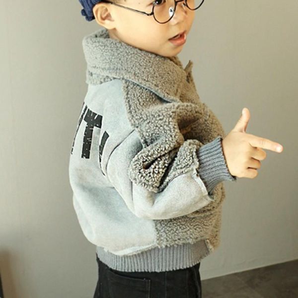 

jackets fleece suede boy jacket baby kids coats autumn winter children bt010, Blue;gray