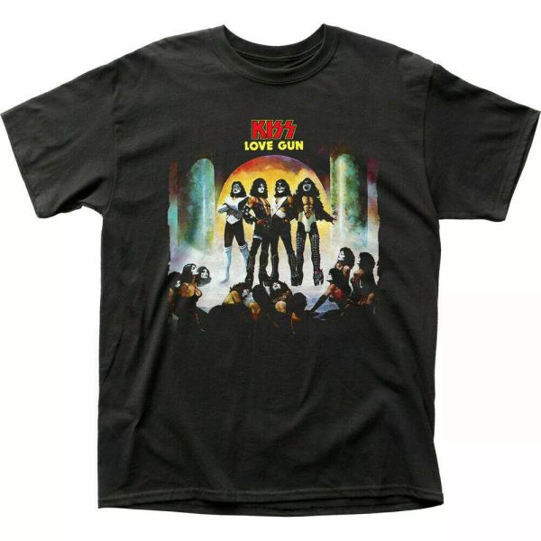 

kiss love gun t shirt mens licensed rock n roll music band retro tee new black, White;black