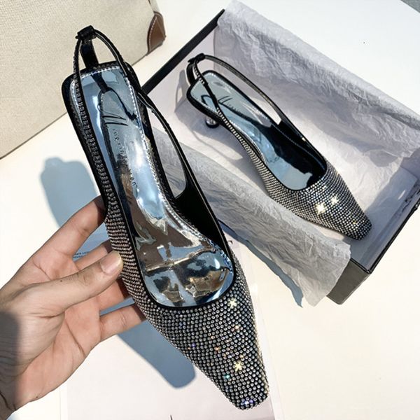 

dress shoes women crystal sandals summer rhinestones women's diamond heels efzq sdl0, Black