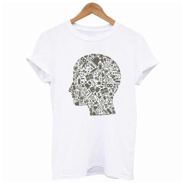 

men's t-shirts 2021 summer ladies pattern pure cotton short sleeve model 6329, White;black