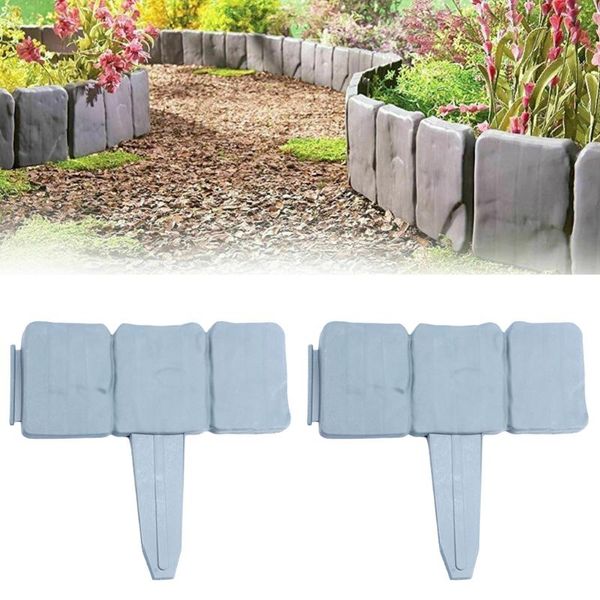 

fencing, trellis & gates 10/20 pcs fence imitation stone plastic plant border folding yard gardening lawn grass edge garden decor