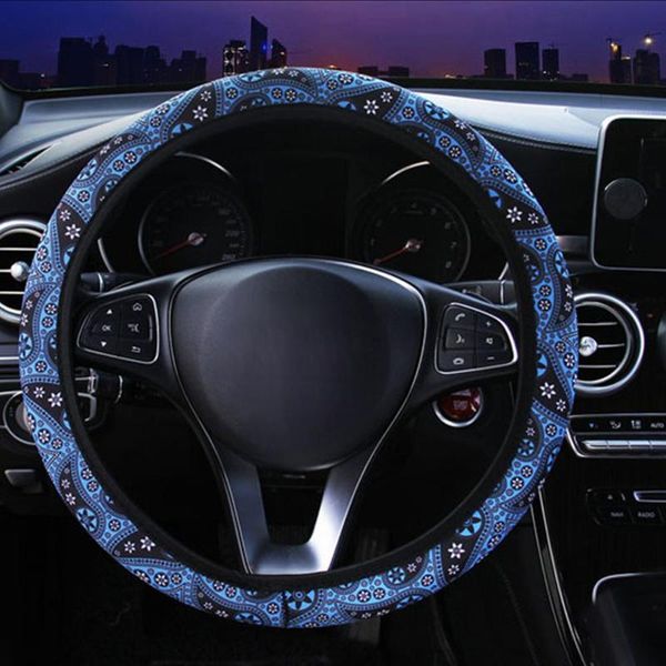 

steering wheel covers bohemia style cover diameter floral print 14.5- 15 inches - 206 car accessories