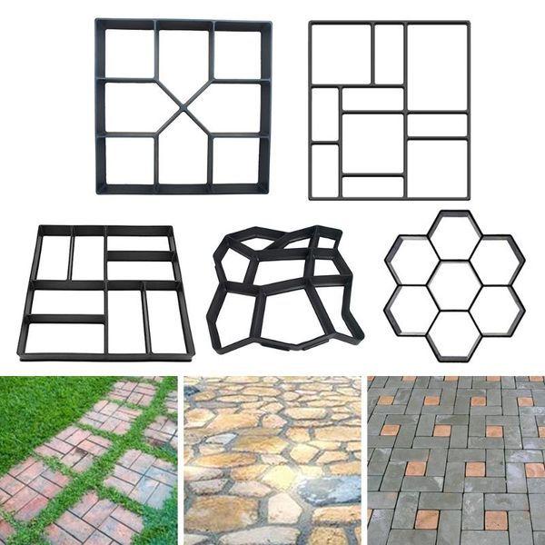 

other garden buildings manually paving cement brick concrete molds diy plastic path maker mold stone road decoration