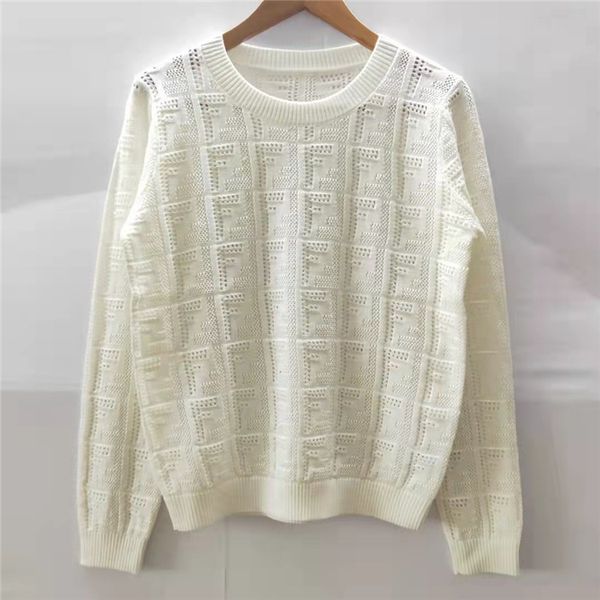 

70% off 2021 autumn winter new jacquard letter hollow bottomed outer top, White;black