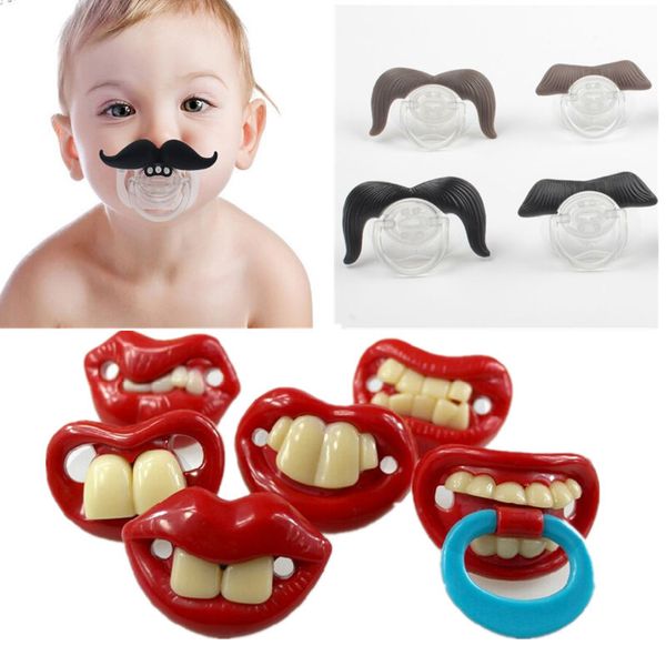 Silicone Engraçado Mamilo Dummy Bebê Boke Prank Prank Pacy Pacy Ortodôntico Teether Chupeta Presente de Natal 5 Pçs / Set