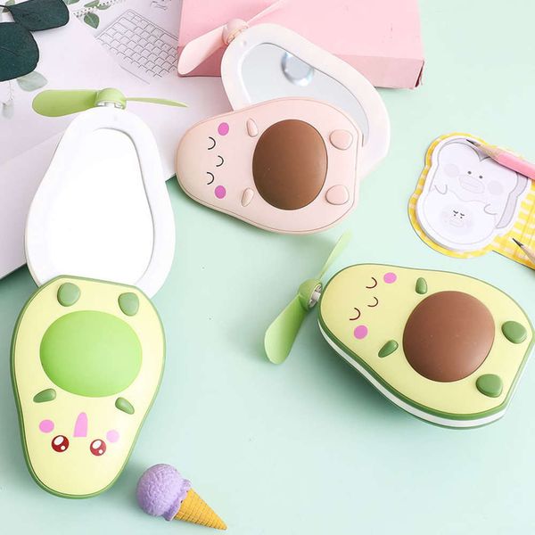 

fans creative avocado usb charging mini matte multi beauty mirror handheld pocket portable fan factory