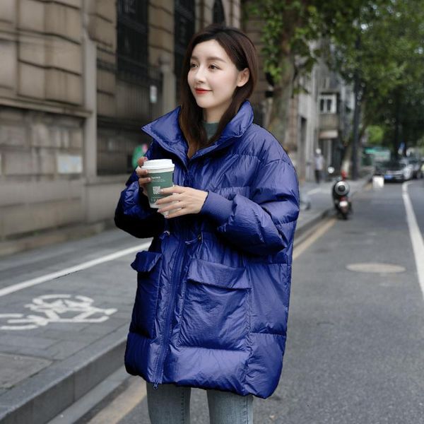 

women's down & parkas pu leather jacket in the female disposable favors big yards han edition loose waist white duck down l5dk, Black